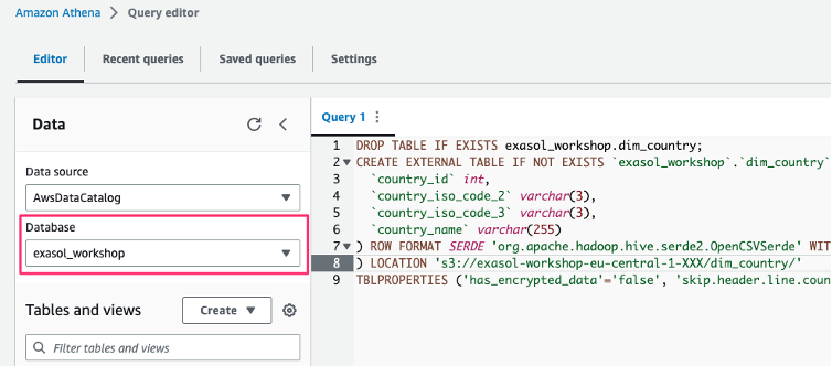 Athena query Database